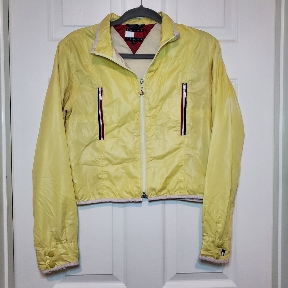 Vintage 90’s Women’s Sz S Tommy Hilfiger Zip Up Windbreaker Jacket Short Waist